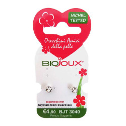BIOJOUX hipoalerginiai auskarai White Crystal Swarovski (BJT3040)