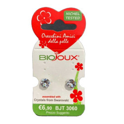 BIOJOUX hipoalerginiai auskarai White Crystal Swarovski  (BJT3060)