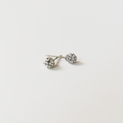 BIOJOUX hipoalerginiai auskarai White Crystal Ball  (BJT0050)