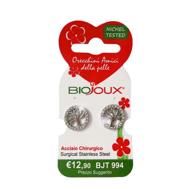 BIOJOUX hipoalerginiai auskarai Tree of life with crystals (BJT994)