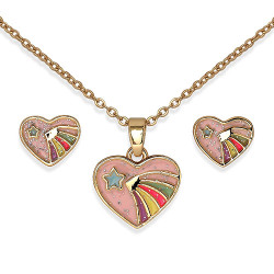 BIOJOUX auskarai + pakabukas  Happy Heart (BJS007)