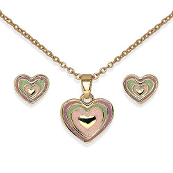 BIOJOUX auskarai + pakabukas  Deep Heart (BJS005)