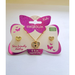 BIOJOUX auskarai + pakabukas  Deep Heart (BJS005)
