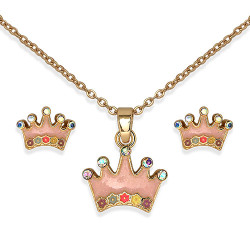 BIOJOUX auskarai + pakabukas  Crown  (BJS004)