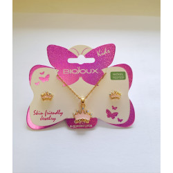 BIOJOUX auskarai + pakabukas  Crown  (BJS004)