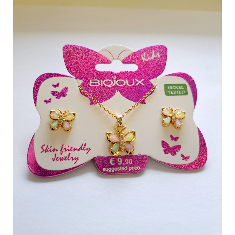 BIOJOUX auskarai + pakabukas  Butterfly (BJS003)