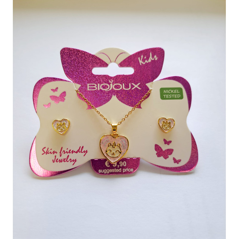 BIOJOUX auskarai + pakabukas  Uni Heart (BJS006)