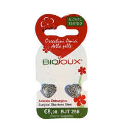 BIOJOUX hipoalerginiai auskarai Heart Pave Crystals (BJT256)