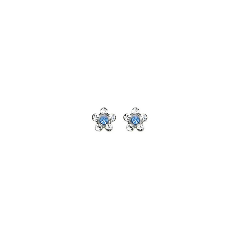 Inverness Med 119 hipoalerginiai auskarai Flower Crystal/Sapphire