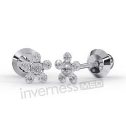 Inverness Med 121C hipoalerginiai auskarai Flower Crystal/Crystal