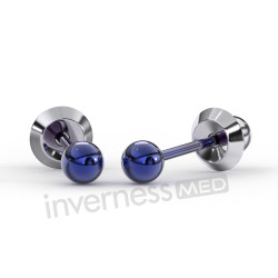 Inverness Med 510  hipoalerginiai auskarai Blue Anodized Ball