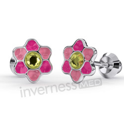 Inverness Med K1228C hipoalerginiai auskarai Flower Spring Topaz