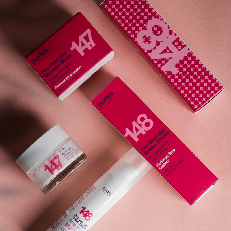 Purles 148 Redness Stop System raudonį mažinantis žaliasis kremas, 50ml