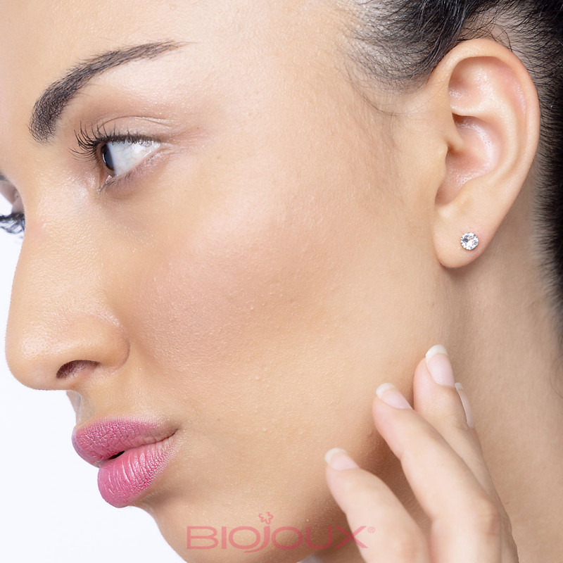 BIOJOUX hipoalerginiai auskarai White Crystal (BJT3040T)