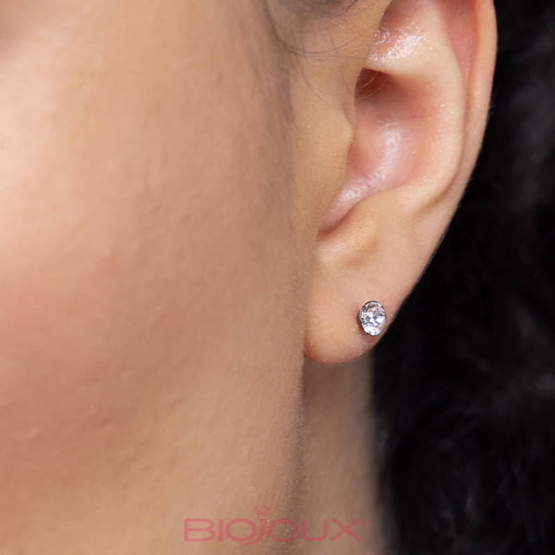 BIOJOUX hipoalerginiai auskarai White Crystal (BJT3040T)